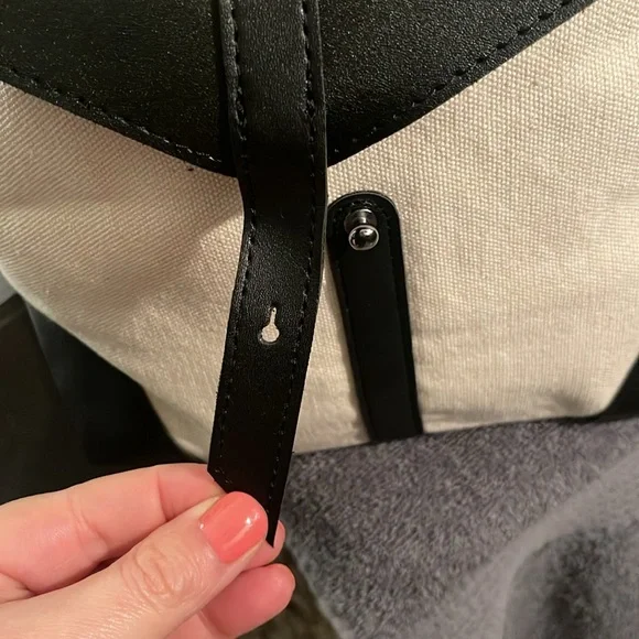Deux Lux: Canvas Backpack with Vegan Leather Trim - Picture 12 of 16
